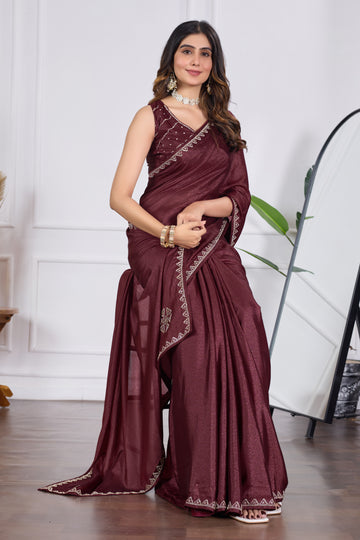 Premium Chiffon Saree with Jarkan Stone Work | Party & Wedding Wear